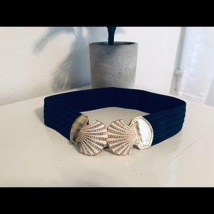 Lilly Pulitzer Navy Seashell Belt | Size XS/S
